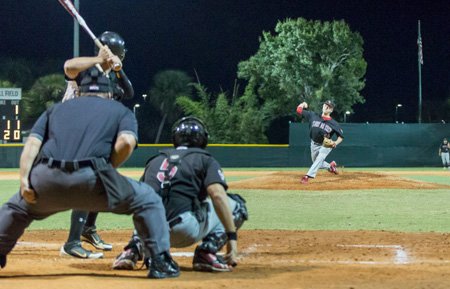 Adam Rieder delivers a pitch against UCF last fall.